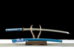 Alternative view of Azure Current - Katana Forjata Manual din Oțel damasc