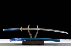 Alternative view of Deep Sea Gold - Katana Forjata Manual din Oțel damasc călit în lut