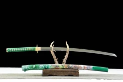 Wind Strike Tiger - Katana Forjata Manual din Oțel damasc călit în lut
