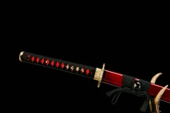 Alternative view of Crimson Flame (之烽) - Katana Forjata Manual din Oțel damasc