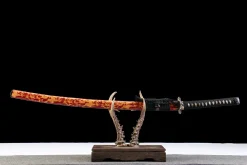 Golden Crimson Wave - Katana Forjata Manual din Oțel Sanmai laminat