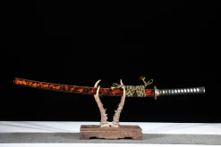 Alternative view of Călătorul Prafului Roșu - Katana Forjata Manual din Oțel T10