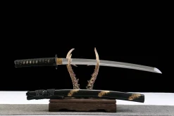 Alternative view of Golden Plume - Wakizashi Forjata Manual din Oțel T10